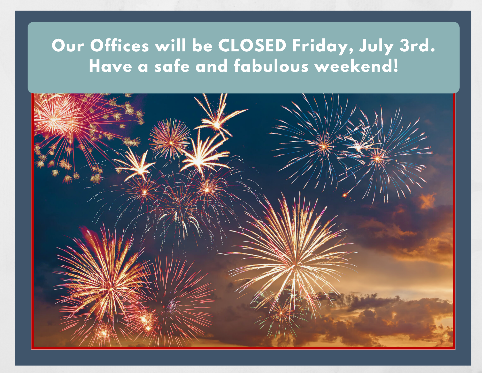 Graphic showing holiday hours