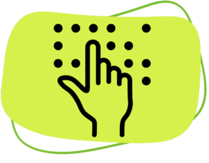 Decorative icon depicting braille dots