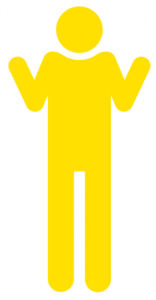 yellow person icon with shrugged shoulders