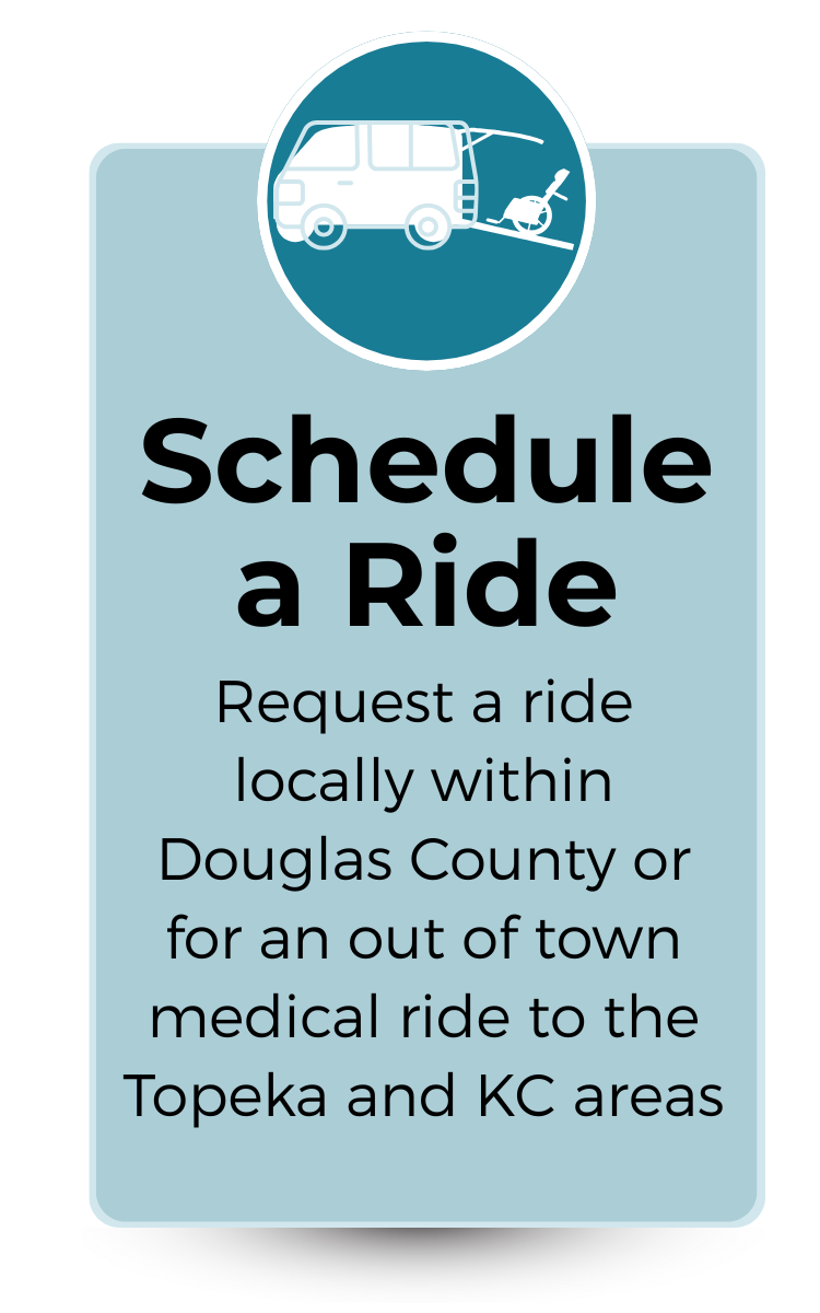 image of an accessible van with ramp and text that reads "Transportation"