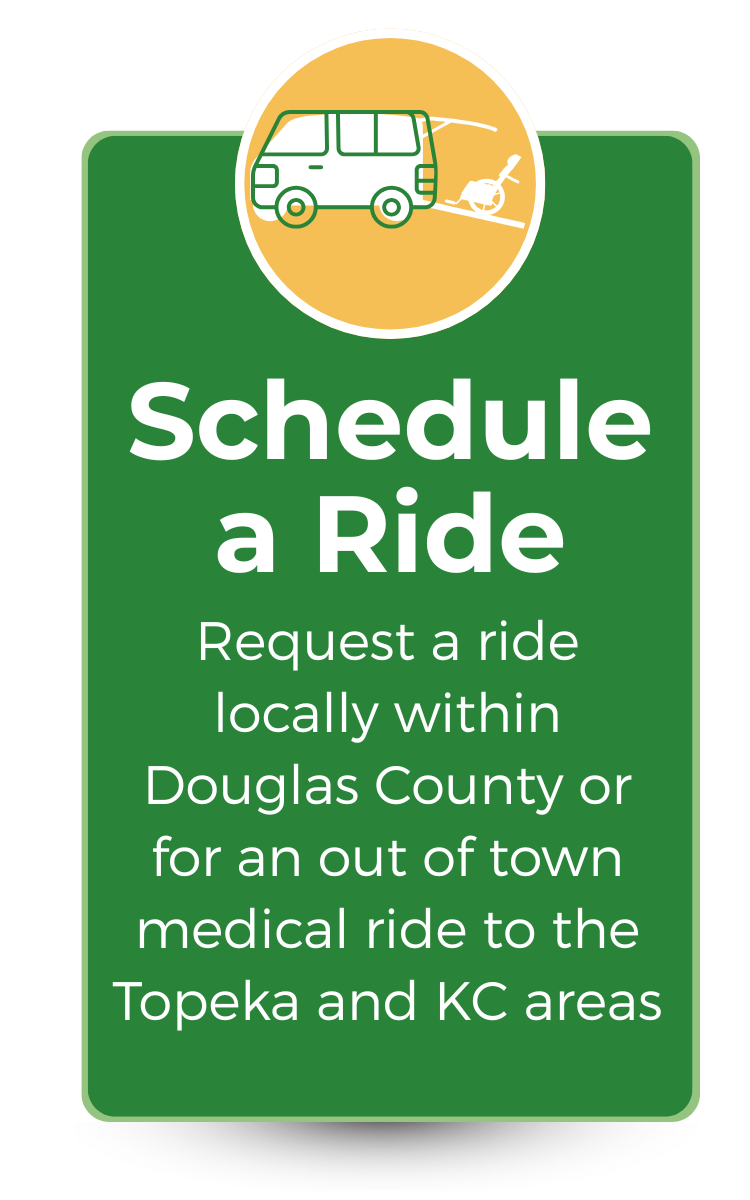 image of an accessible van with ramp and text that reads "Transportation"